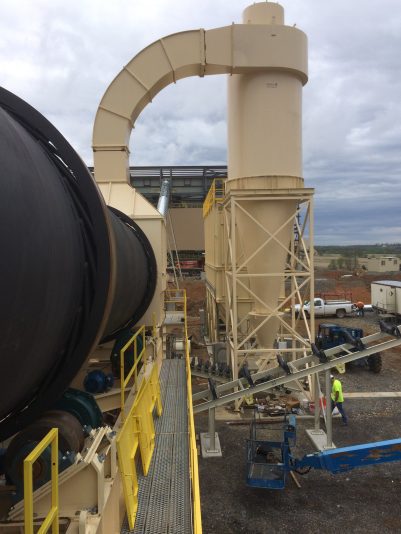Cyclone Type Dust Collector at work on a sand plant.