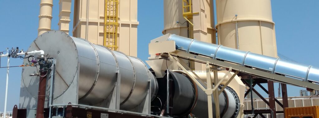Tarmac Rotary Thermal Dryers. This drying system features a 6.5' diameter dryer and air heater and is commissioned in Georgia.